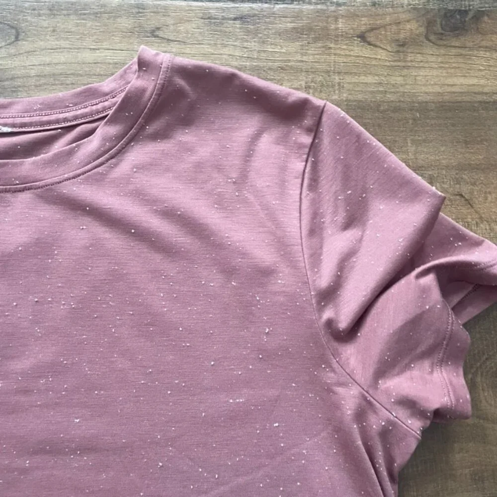 Lululemon Mauve Pink Speckled‎ Short Sleeve Tee Soft Stretch Top